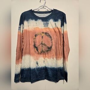 Tie-Dye Peace Sign Long Sleeve Tee